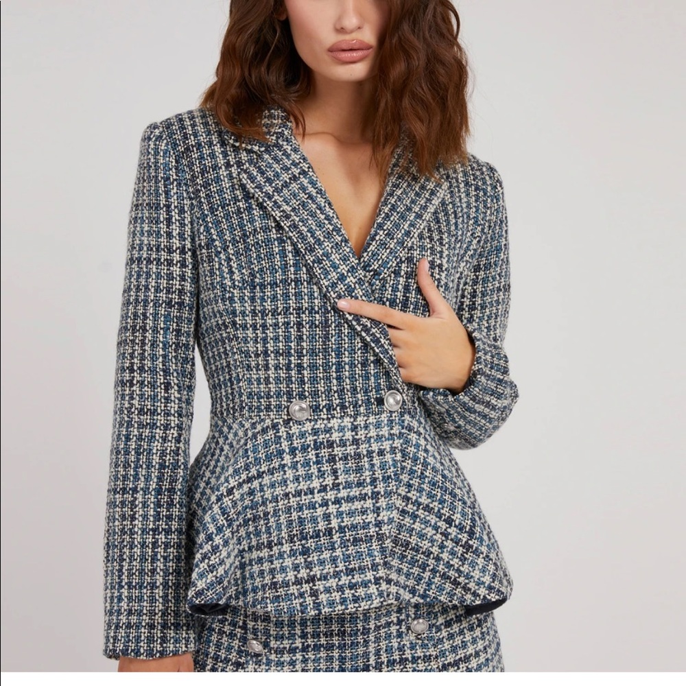 NWT Guess tweed plaid blazer